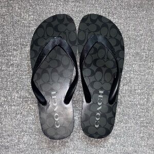 Coach Signature Black Flip Flops